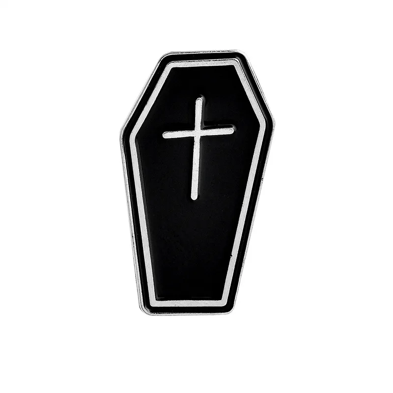 Creative Punk Brooch Personality Dark Coffin Poker - Xz1089