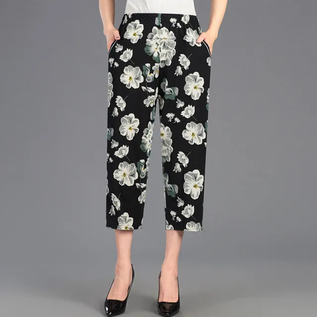 Mom summer flower pants thin section White Flower - Shop at LoveMi