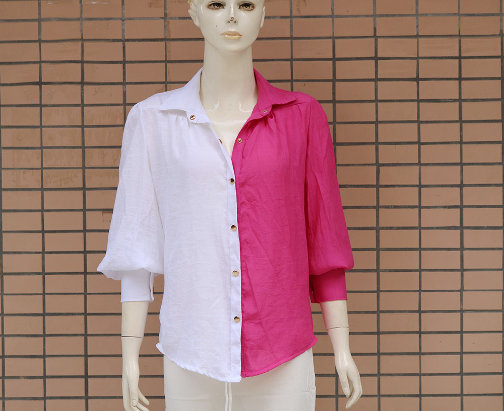 Contrast loose women's shirt