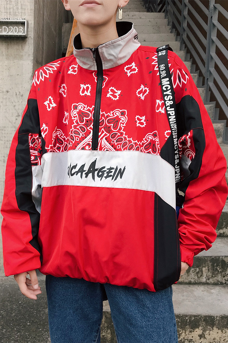 Retro street hip hop track jacket