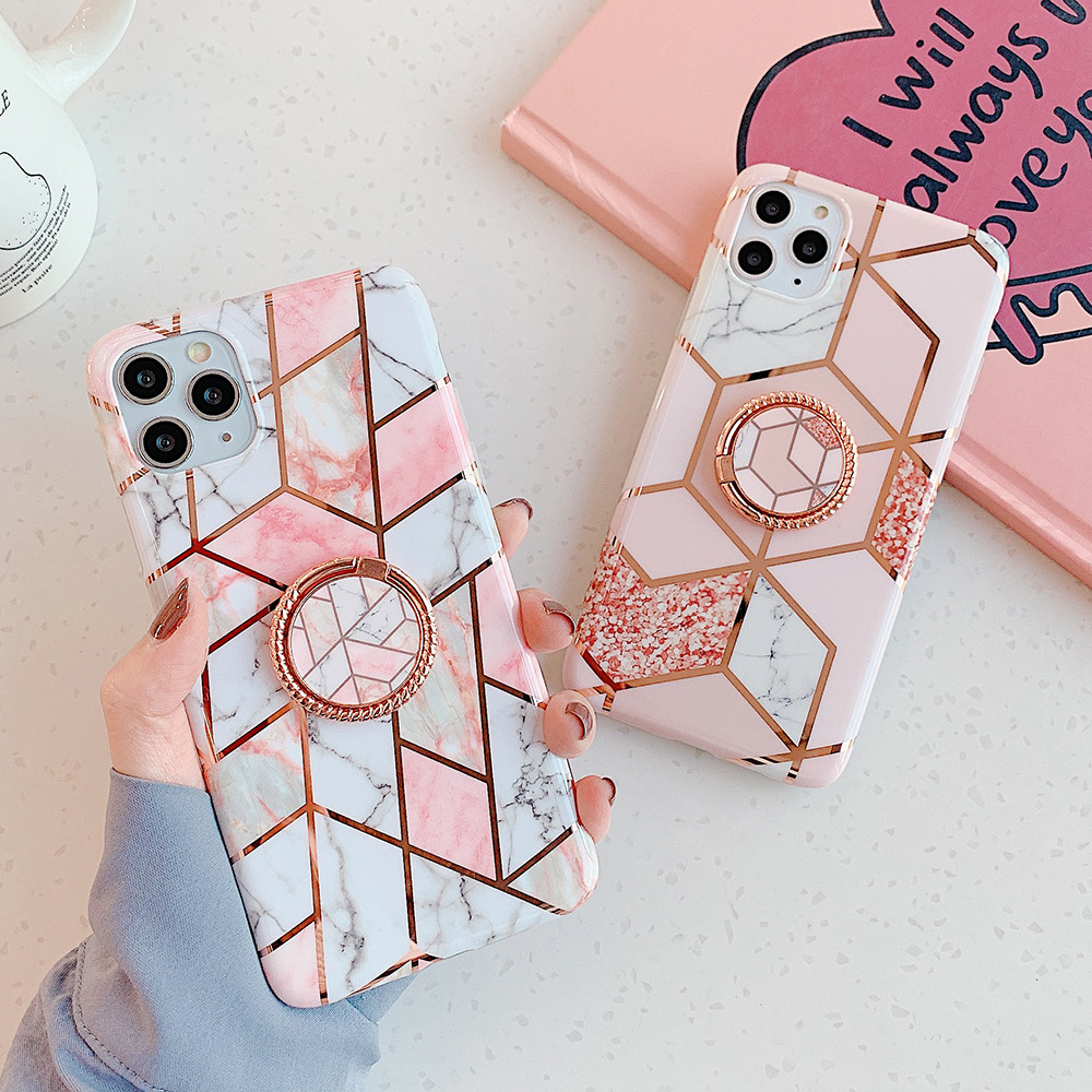 Geometric flower ring stand phone case - Image 3