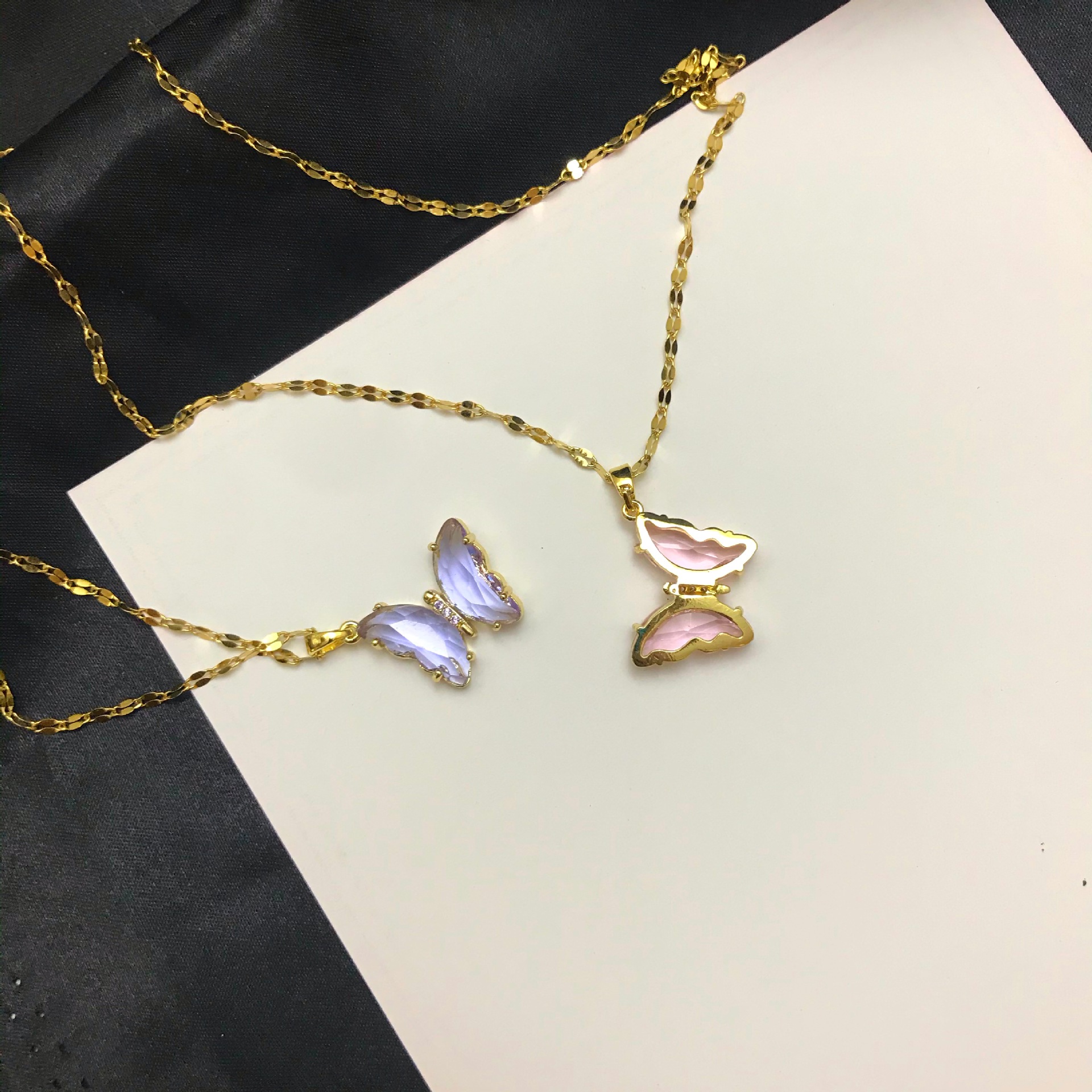 Women's Crystal Butterfly Necklace