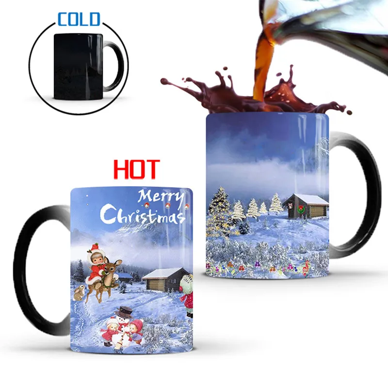 Merry Christmas Magic Mug Temperature Color Changing Mugs Heat Sensitive Cup Coffee Tea Milk Mug Novelty Gifts for Kids – image 4