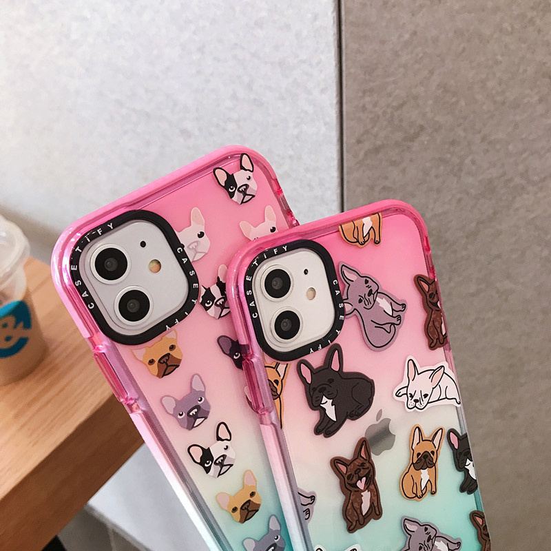 Compatible with Apple , Cute dog gradient phone case