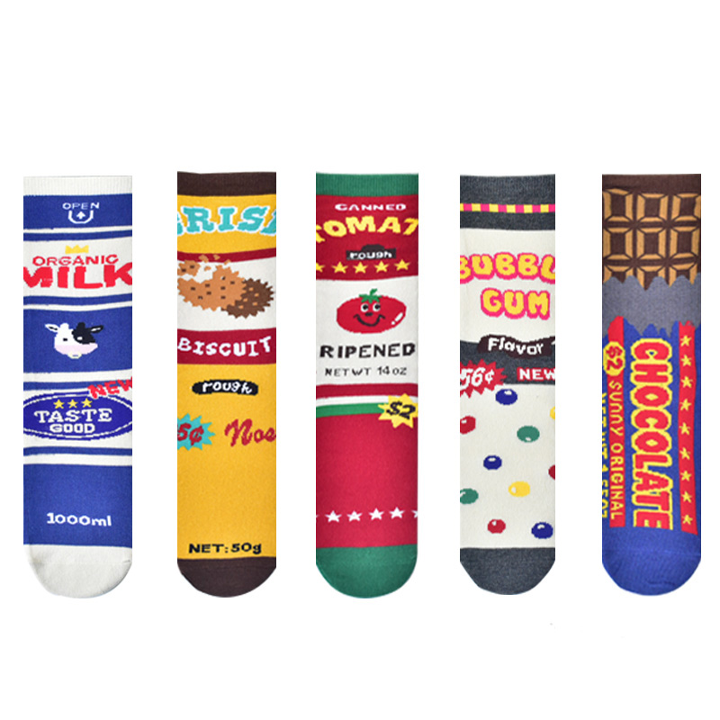Milk Biscuit Tomato Cartoon Socks