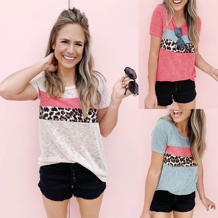 Stitching a leopard print T-shirt