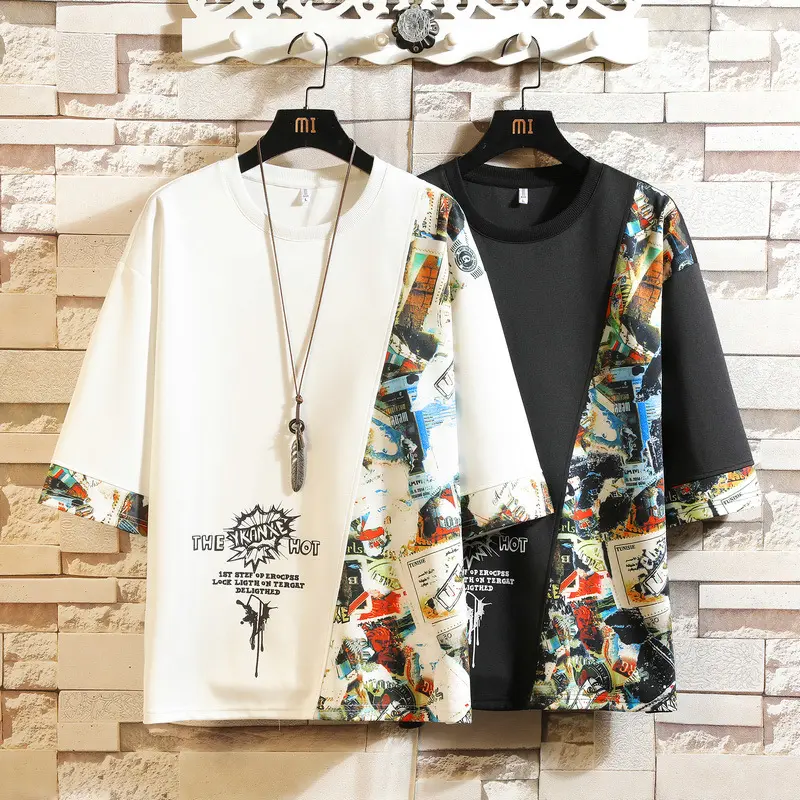 Half - sleeved contrast color base shirt