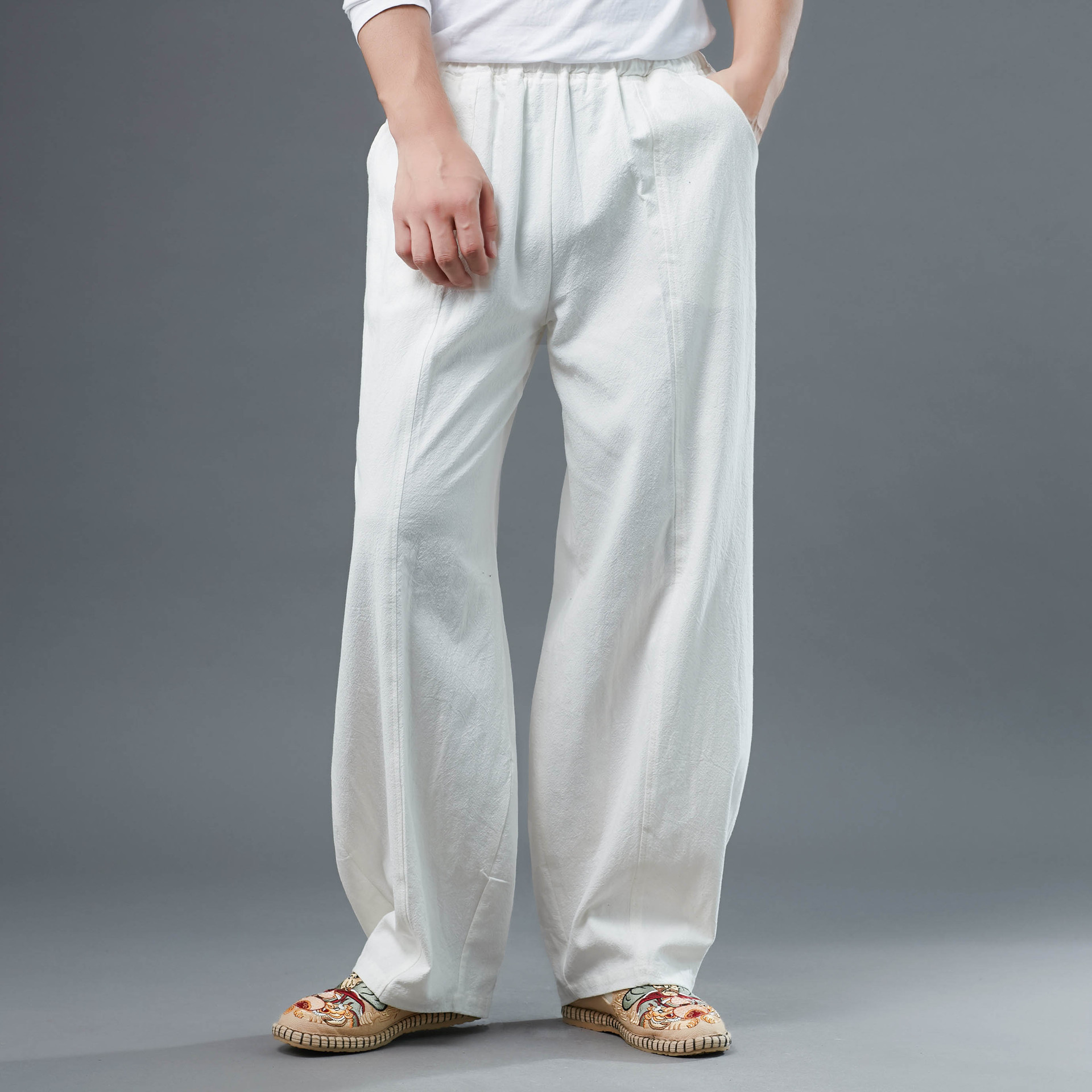 Chinese style straight casual pants