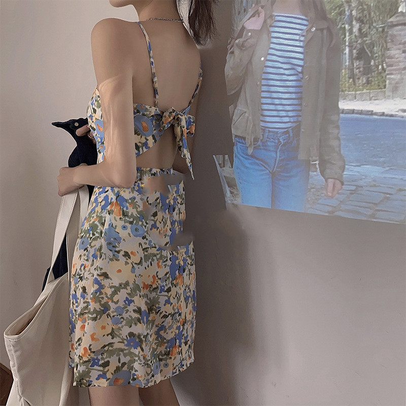 Floral strapless dress