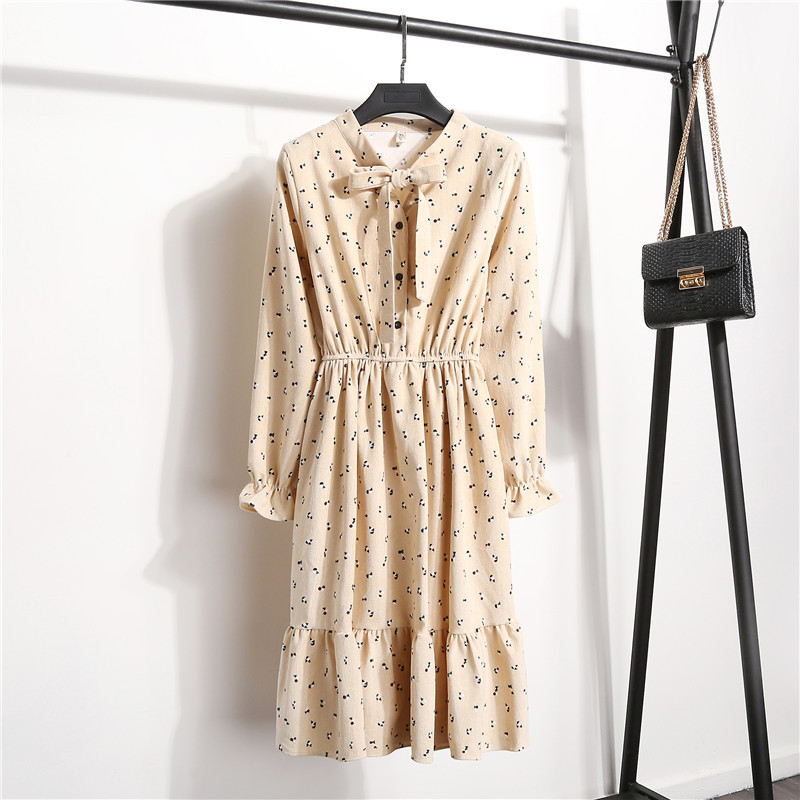 Floral printing and dyeing dress