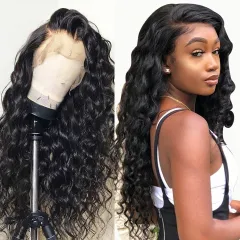 Chemical fibre front lace black small curly wig - 26 Inches - View 1