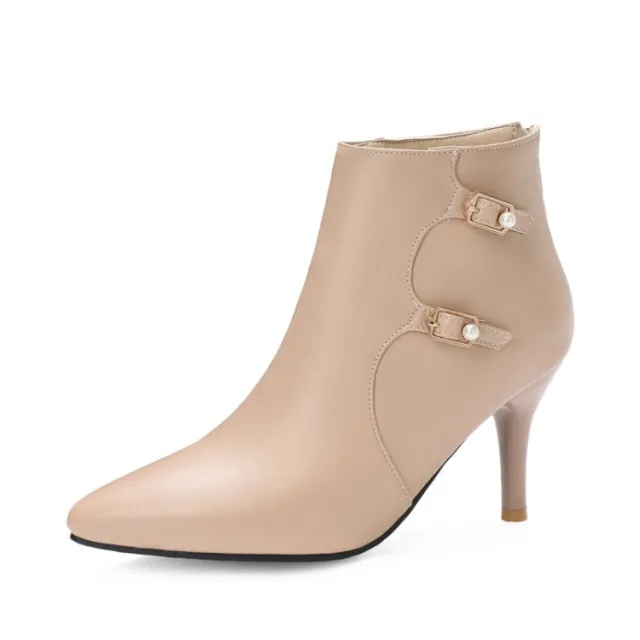High heeled stiletto boots Beige - Shop at LoveMi