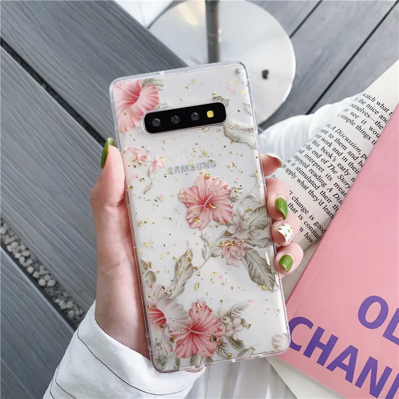 Gold foil flower mobile phone case
