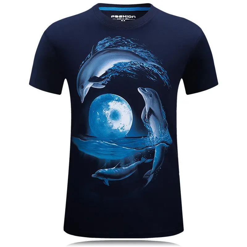 New men's printed short sleeve T-shirt