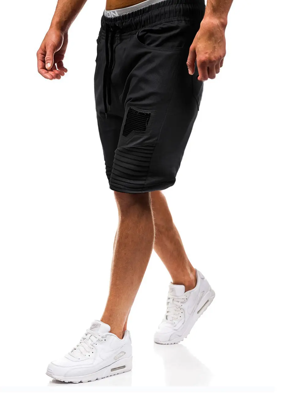 Stitching tethered five-point pants