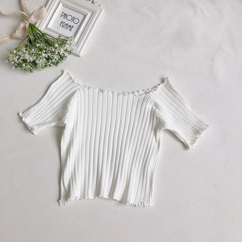 Shoulder short sleeves with wooden ears