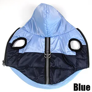 Pet hooded warm cotton coat - Blue