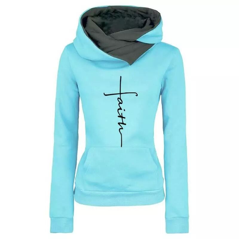 Embroidered hooded sweatshirt with lapel pattern