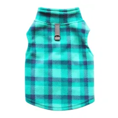 Plaid print pet clothes - Green - View 1