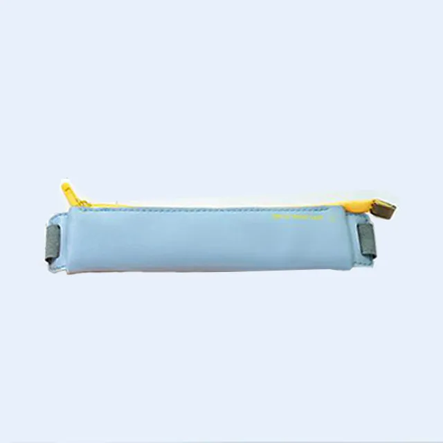 Leather elastic buckle book and pencil case - Blue