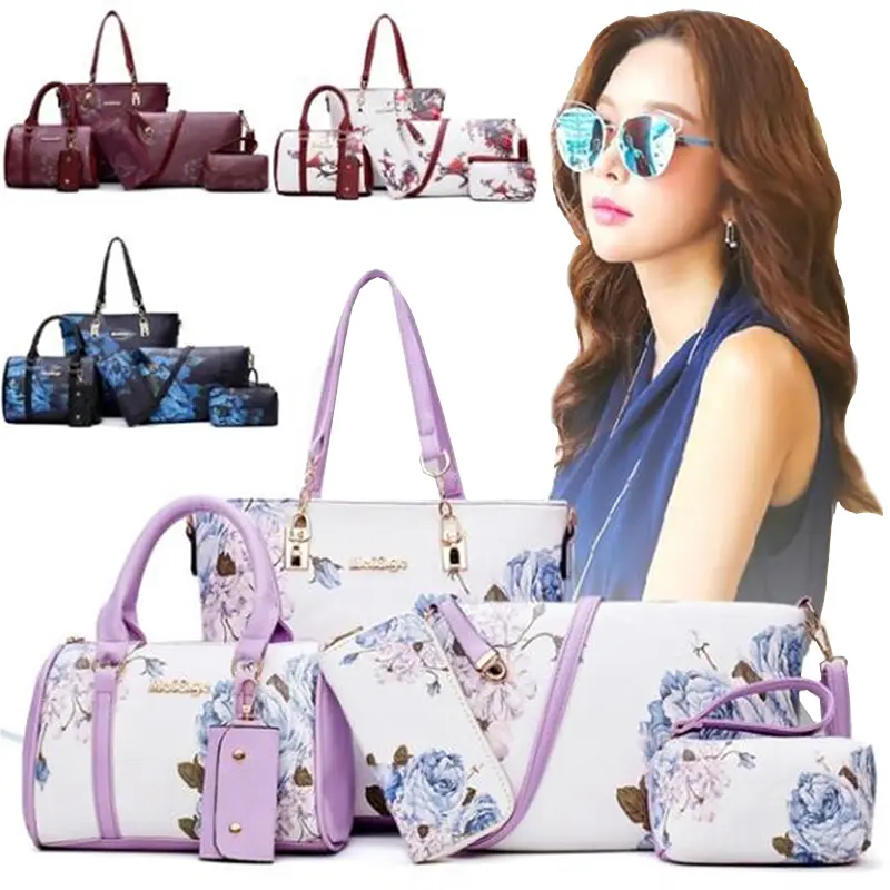 Six piece portable women's bag set