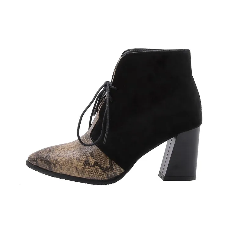 Pointed snake print booties with rubber sole - Yellow