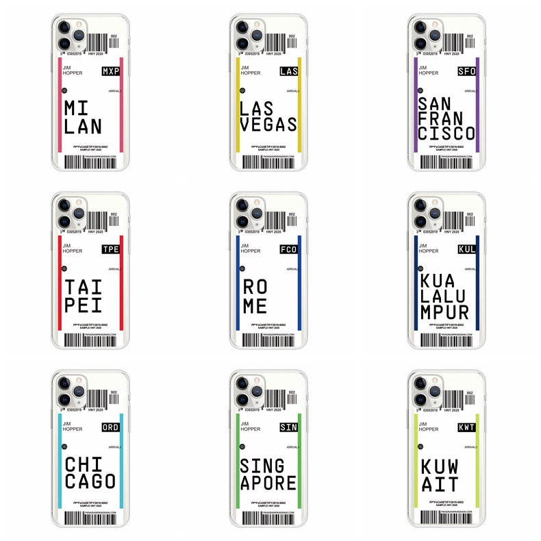 Boarding pass creative transparent mobile phone case