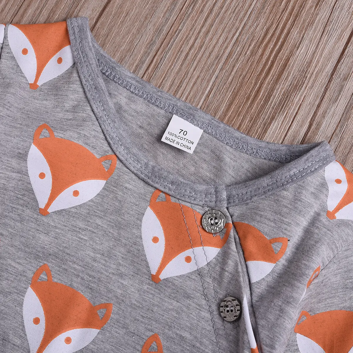 Cartoon fox Romper long sleeve creeper