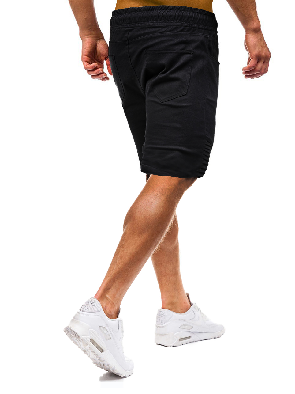 Stitching tethered five-point pants