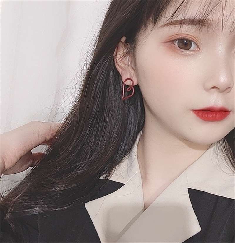 Vintage color love earrings