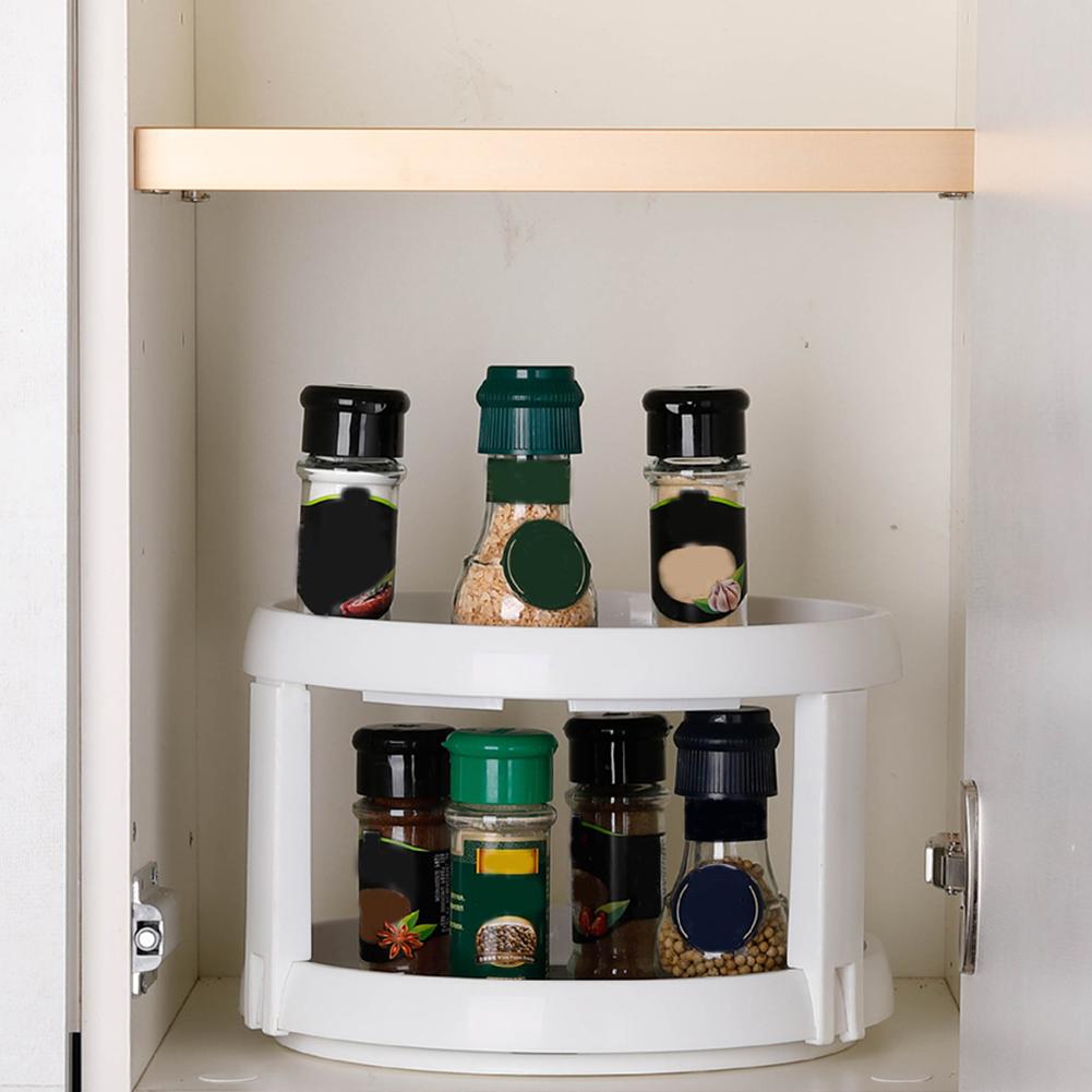 Rotating double-layer desktop storage rack