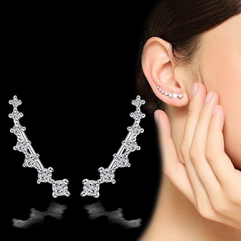 Seven Star Zircon S925 Silver Stud Earrings