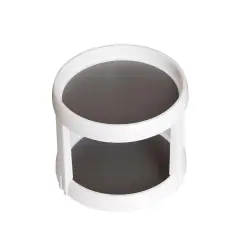 Rotating double-layer desktop storage rack - White - View 1