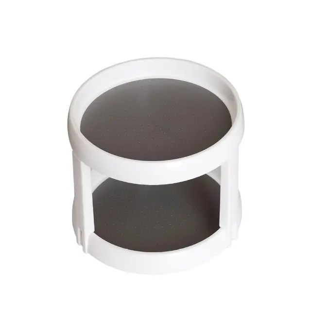 Rotating double layer desktop storage rack White - Shop at LoveMi