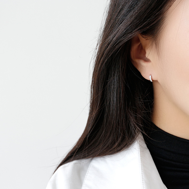 Mini micro-set zircon earrings