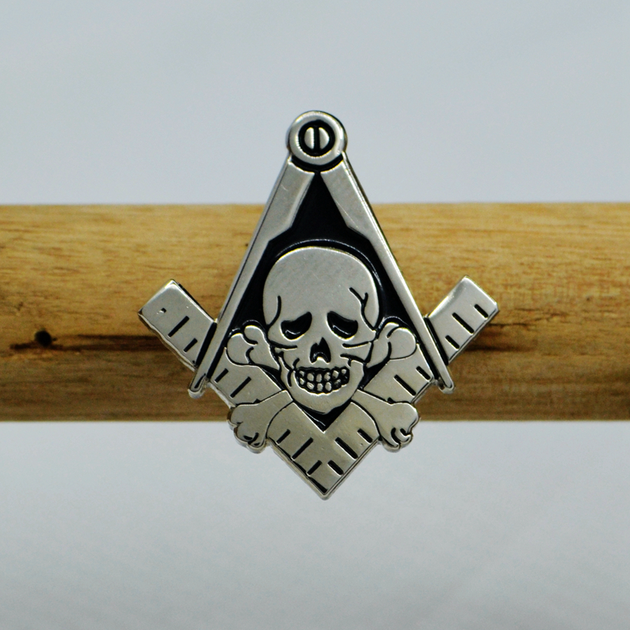 Silver-Plated Badge Brooch