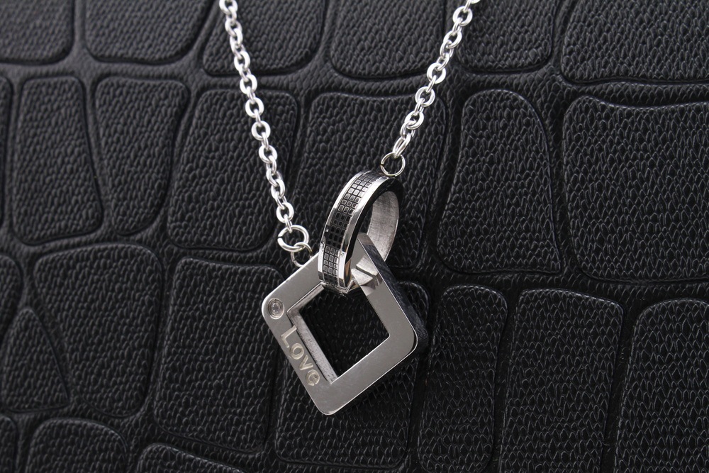Heart and square necklace pendant