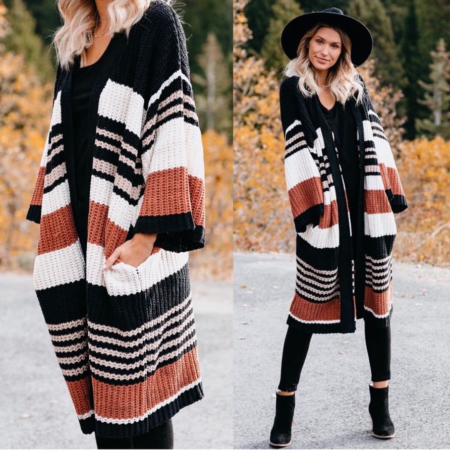 Striped color block sweater