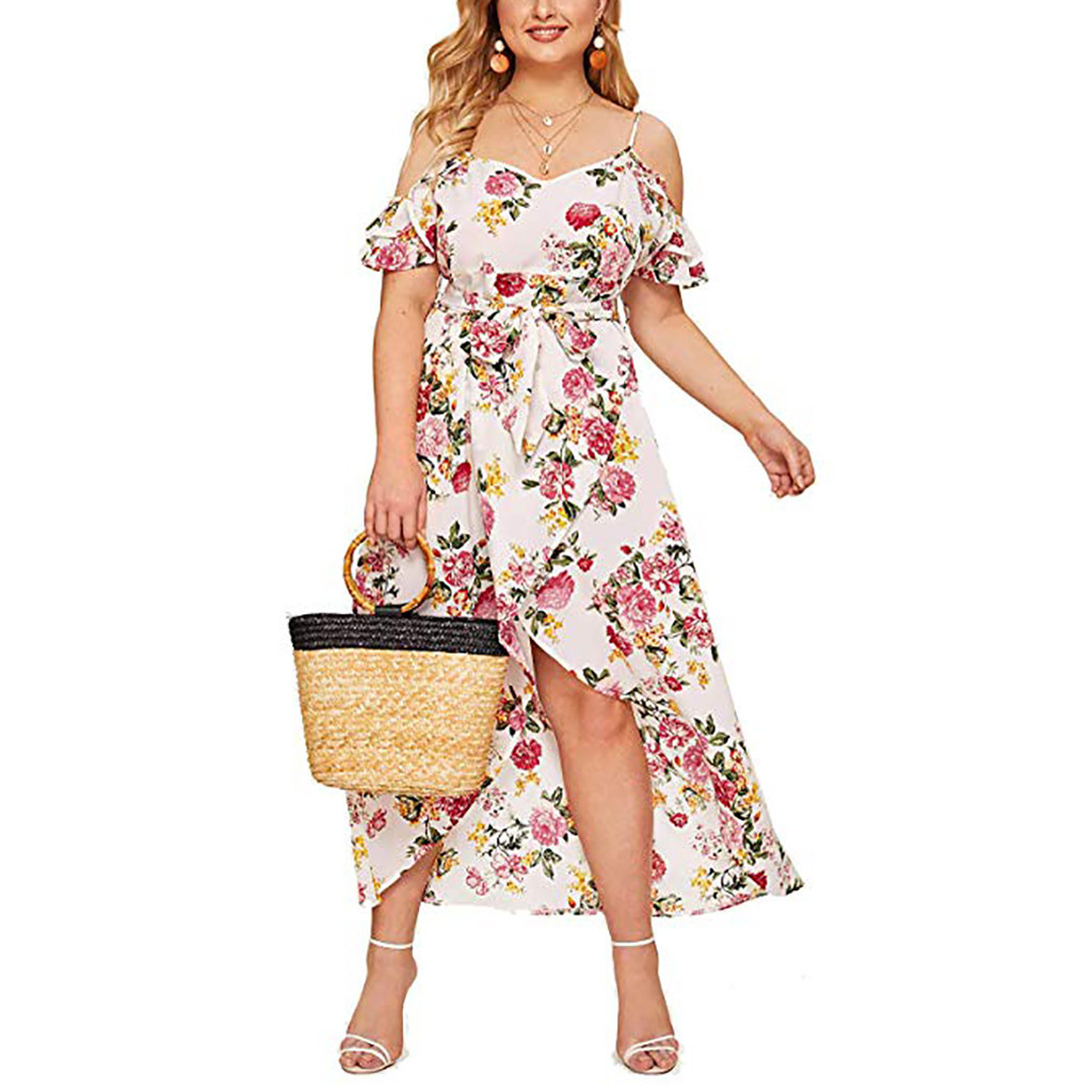Printed sexy short sleeve dress with straps
