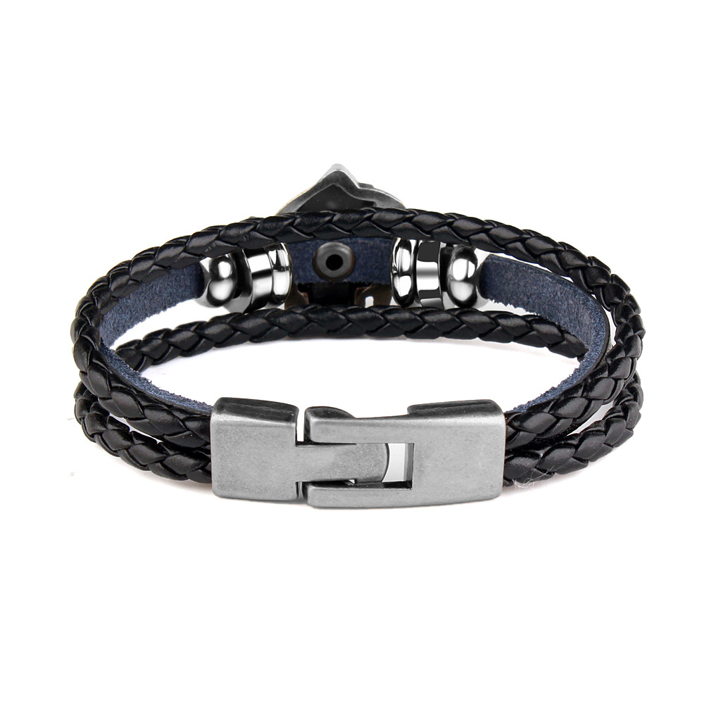 Multilayer leather bracelet
