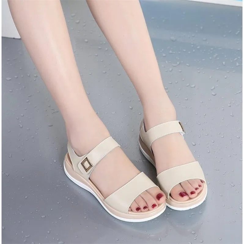 All-match flat soft sandals - Beige