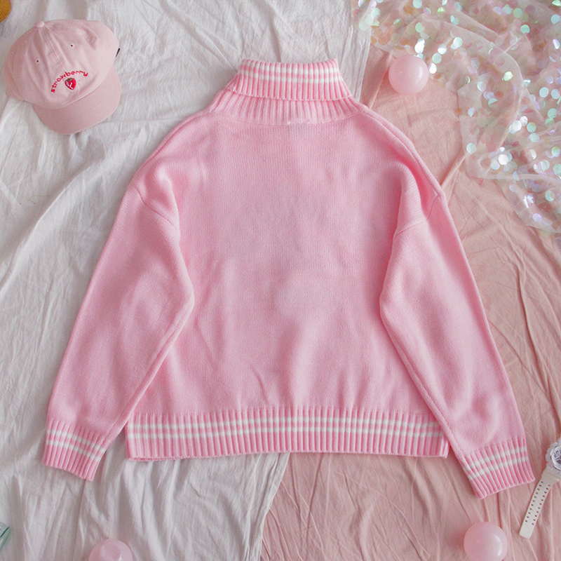 Strawberry pink soft girl sweater