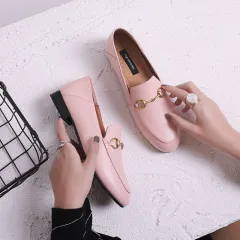 Flat casual loafers - Pink - View 1