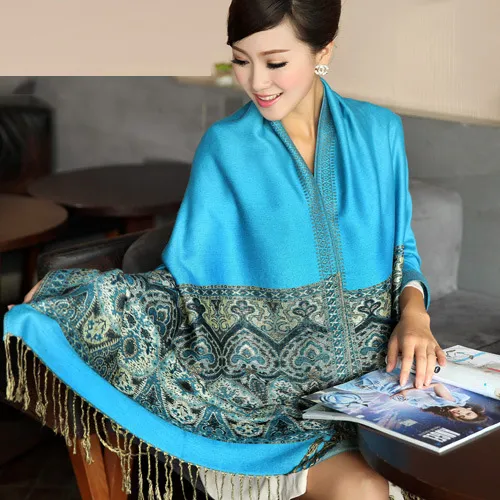 National big shawl scarf Blue - Shop at LoveMi