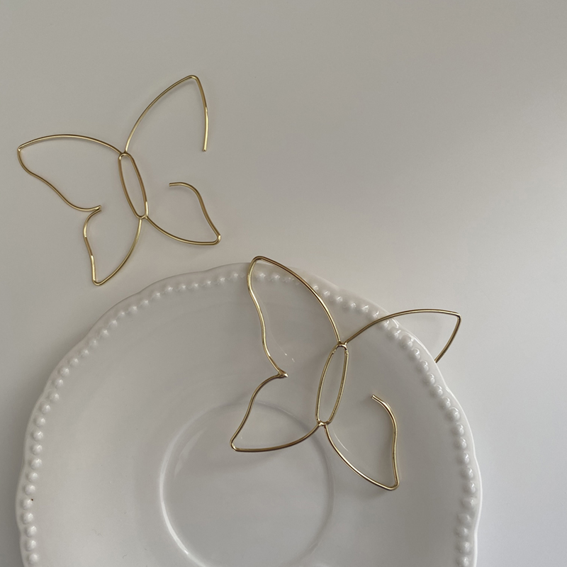 Minimalist butterfly hollow earrings