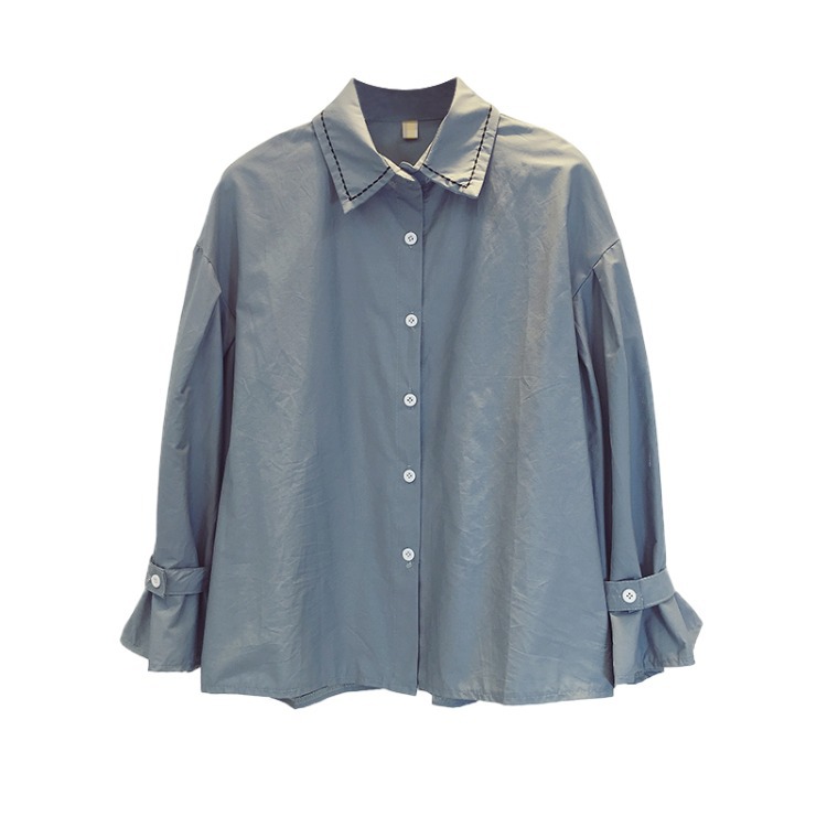 Long sleeve bottoming shirt with lapel