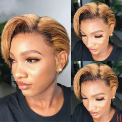 Side-mixed blonde short straight hair - As Shown - View 1