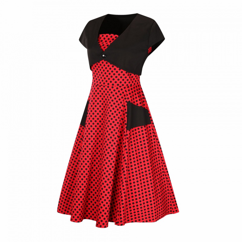 Polka dot two-piece Hepburn dress