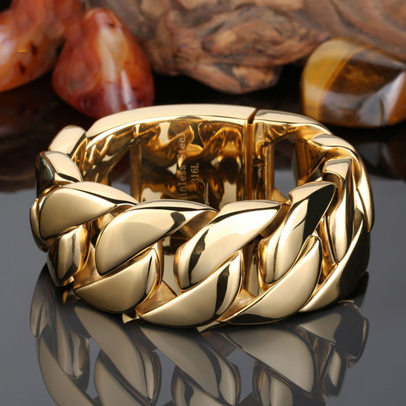 Titanium steel thick bracelet