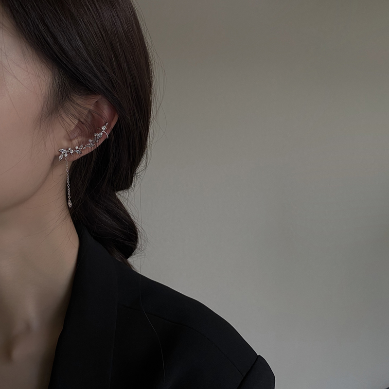 Long zircon earrings with superflash